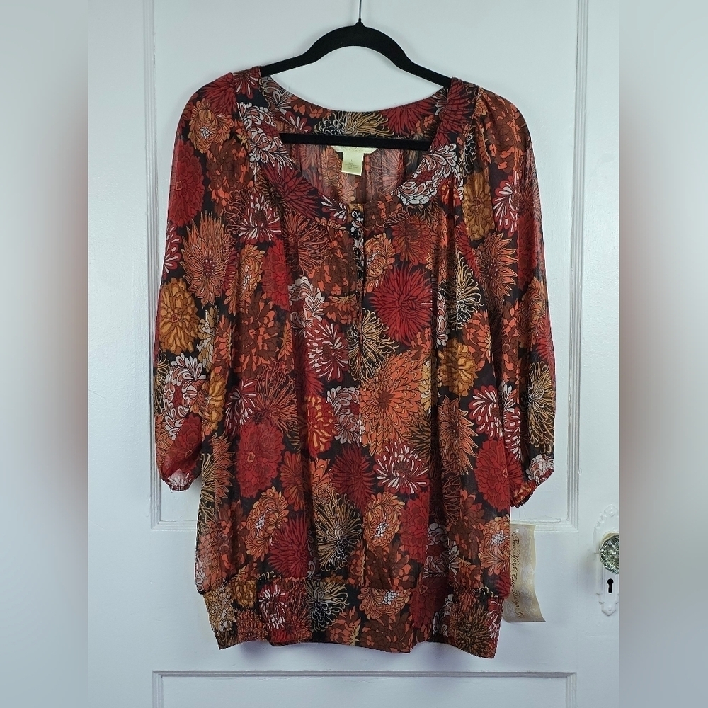 NWT New York Design Company Fall Blouse L to XL